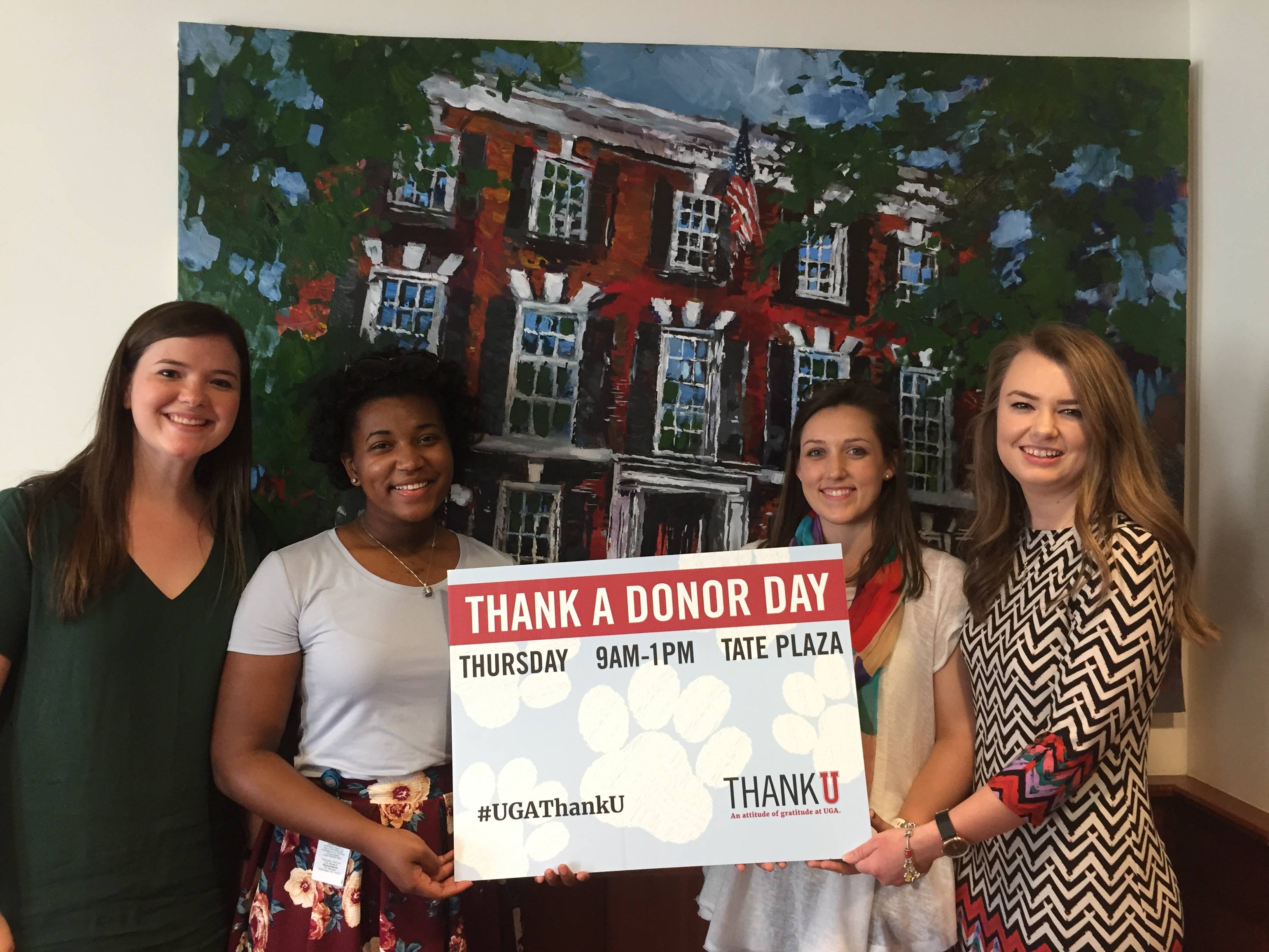 Students celebrating Thank A Donor Day at the University of Georgia